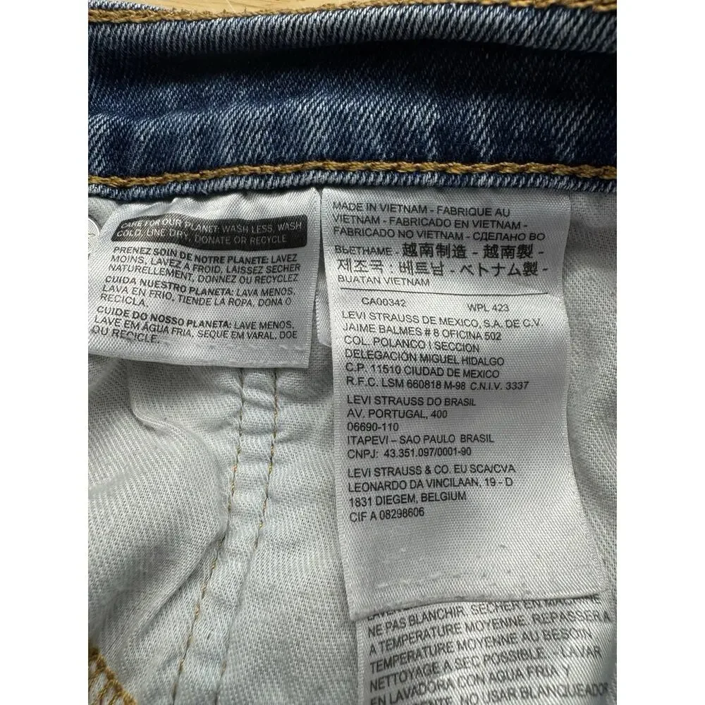 Levis 505 Distressed Jeans Men's Size 34X34 Retro Grunge Stretch Straight Leg‎